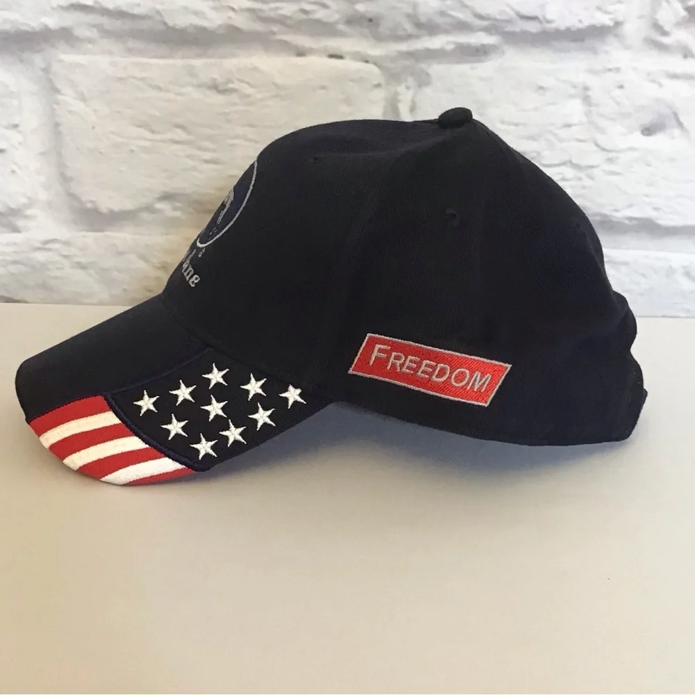Great Dane Trailers NWOT Trucker Baseball Cap Navy Blue Adjustable USA Flag - Picture 2 of 8